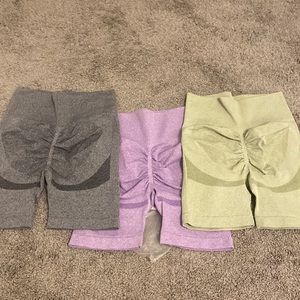 OQQ 3 piece butt lifting yoga shorts